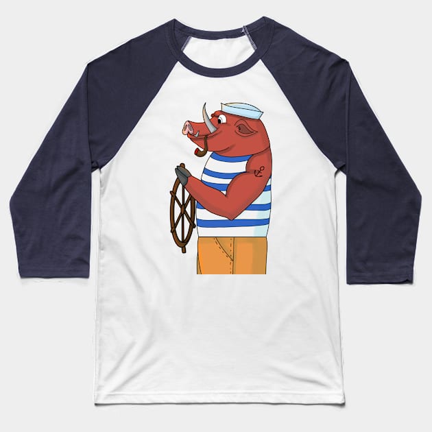 Sailor Boar Baseball T-Shirt by Vlad.S. Art Studio